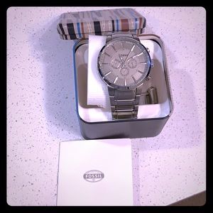 Fossil silver watch for men